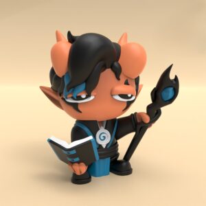 Tiefling Warlock game piece