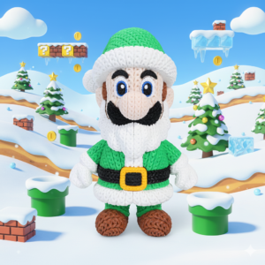 Mario's World - Santa Luigi Knitted
