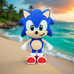Sonic & Friends - Sonic Knitted